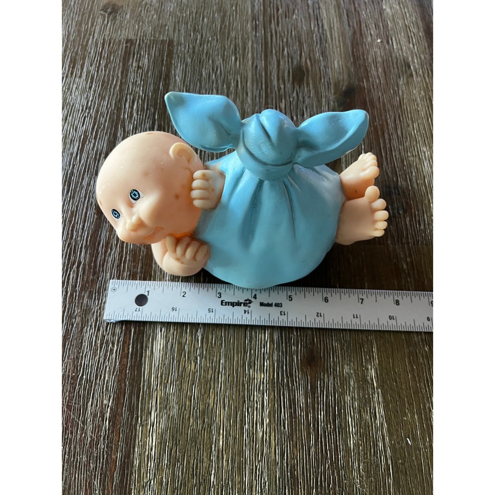 Vintage 1983 Cabbage Patch Kids Baby Blue Stork Bundle Vinyl Coin Bank 7 inch